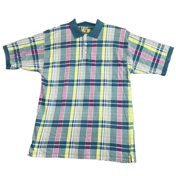 Duck Head Polo Shirt Mens XL Plaid Multicolor Short Sleeve 90s Classic Preppy - Picture 3 of 8